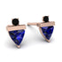 Triangle Sapphire Earrings With Round Stone - Estella No. 44 image 1