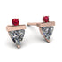 Triangle Diamond Earrings With Round Stone - Estella No. 47 image 1