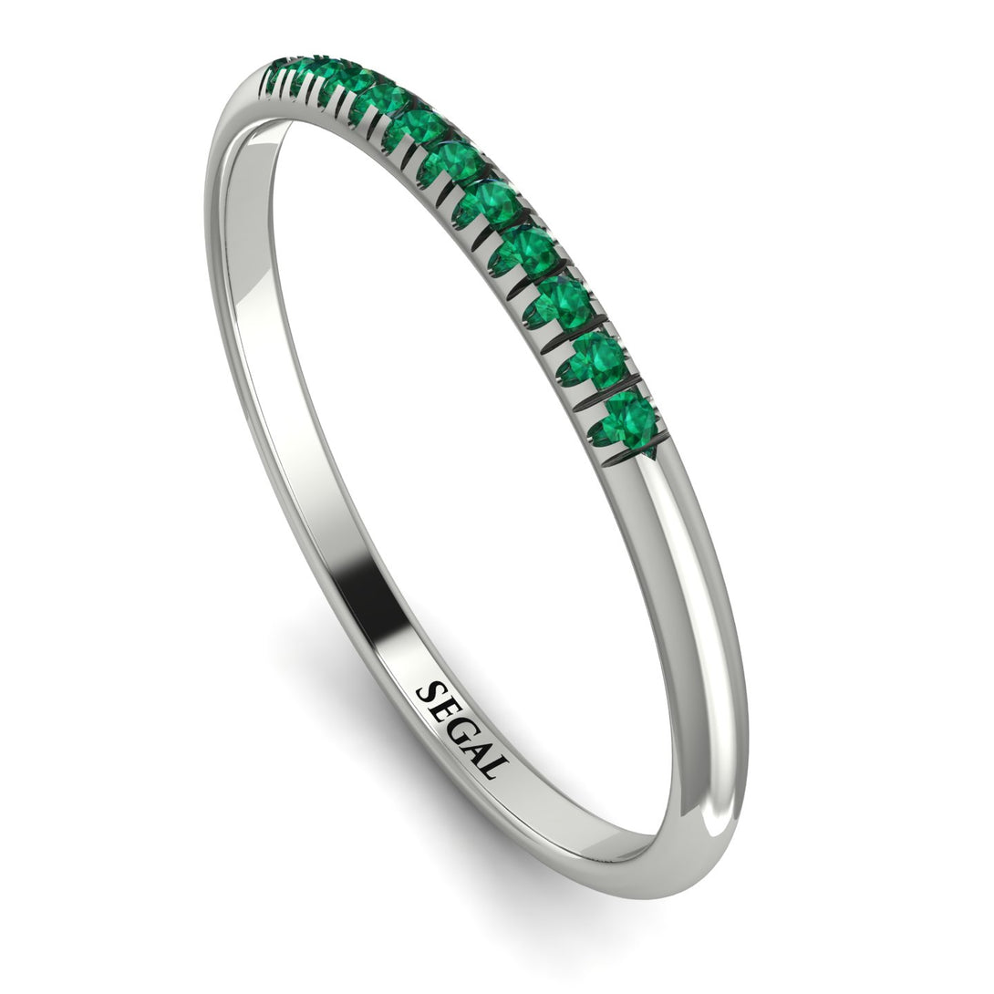 Half Eternity Band With Emerald - Ayla No. 6