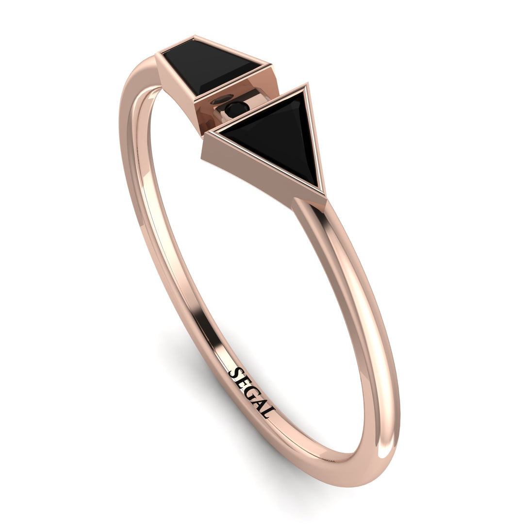 Geometrical Arrow Black Diamond Ring - Gracie No. 38