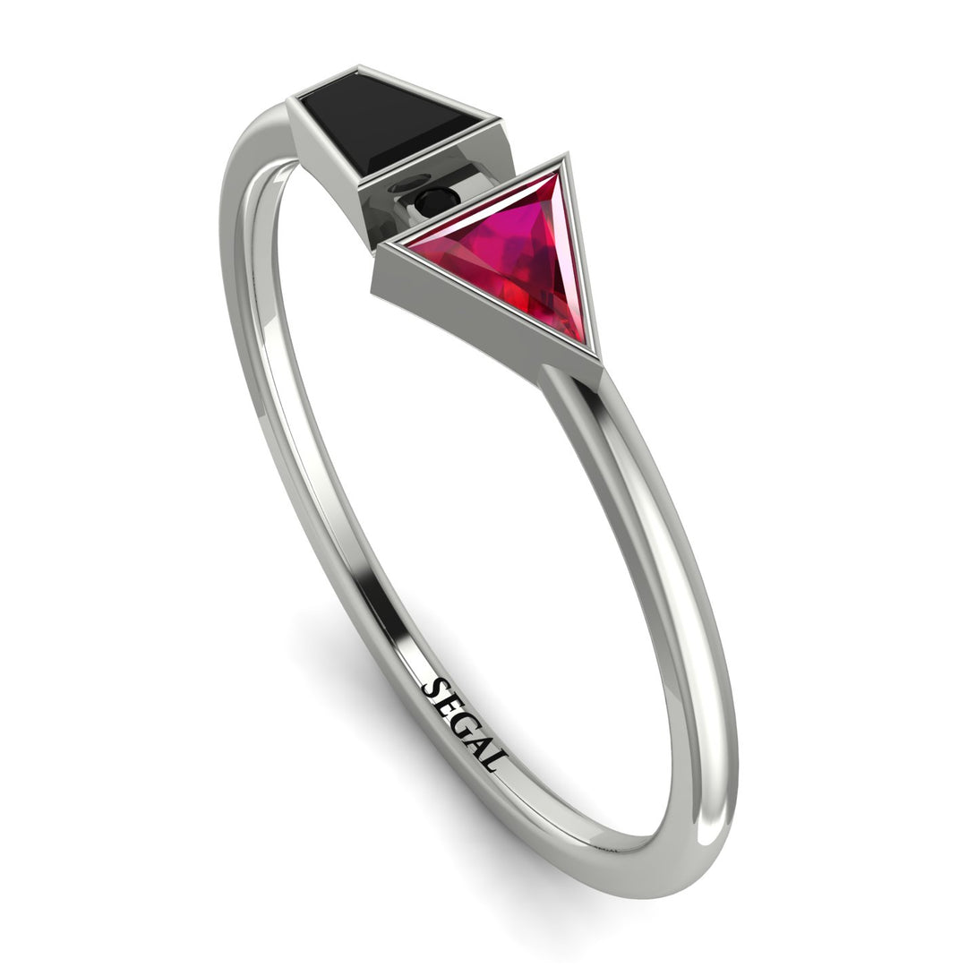 Geometrical Arrow Black Diamond Ring - Gracie No. 42