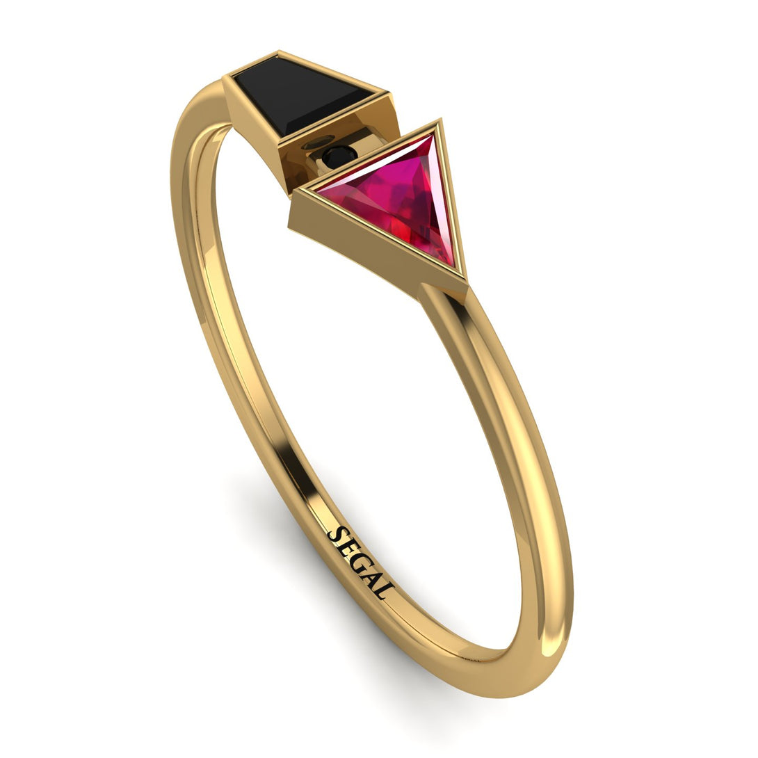 Geometrical Arrow Black Diamond Ring - Gracie No. 40