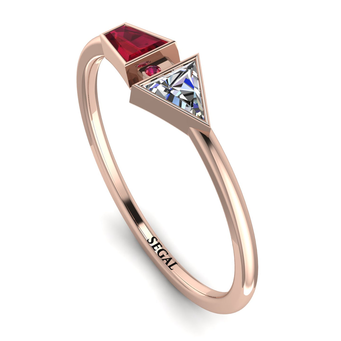 Geometrical Arrow Ruby Ring - Gracie No. 47