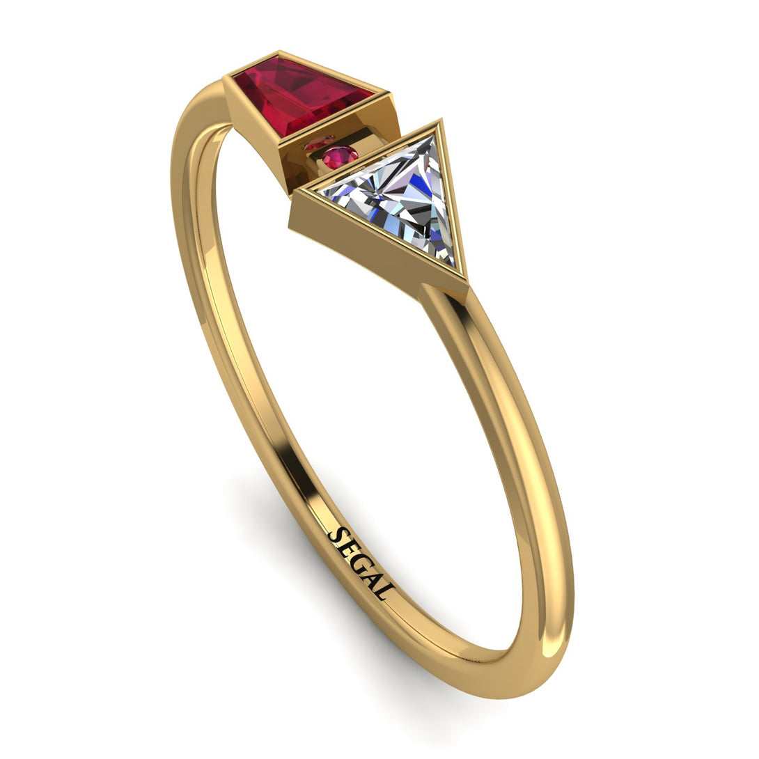 Geometrical Arrow Ruby Ring - Gracie No. 46