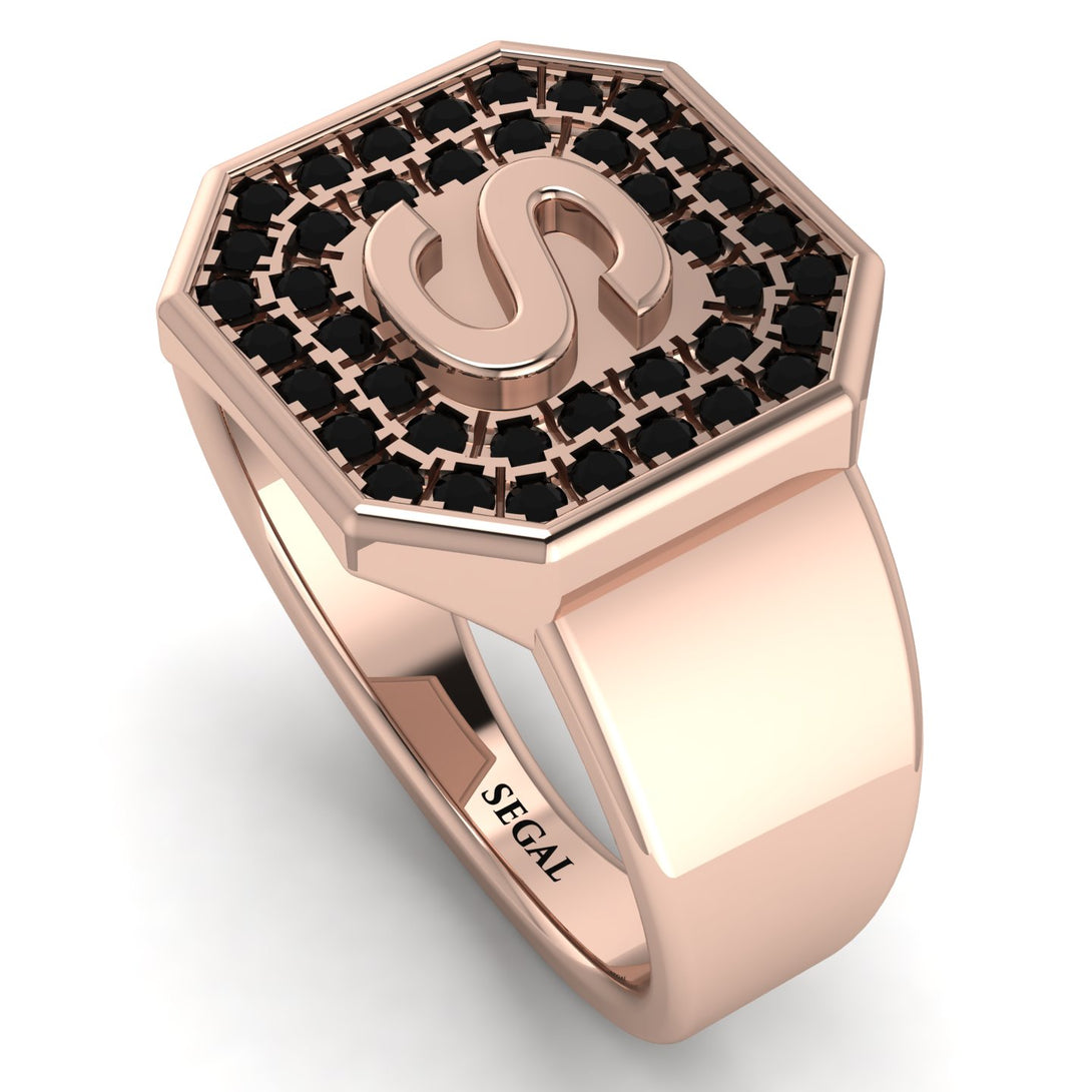 Personalized Signature Black Diamond Ring - Emersyn No. 8