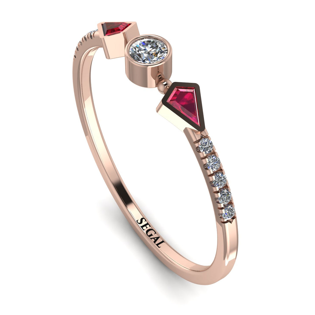 Minimalist Geometric Diamond Ring - Kimberly No. 11