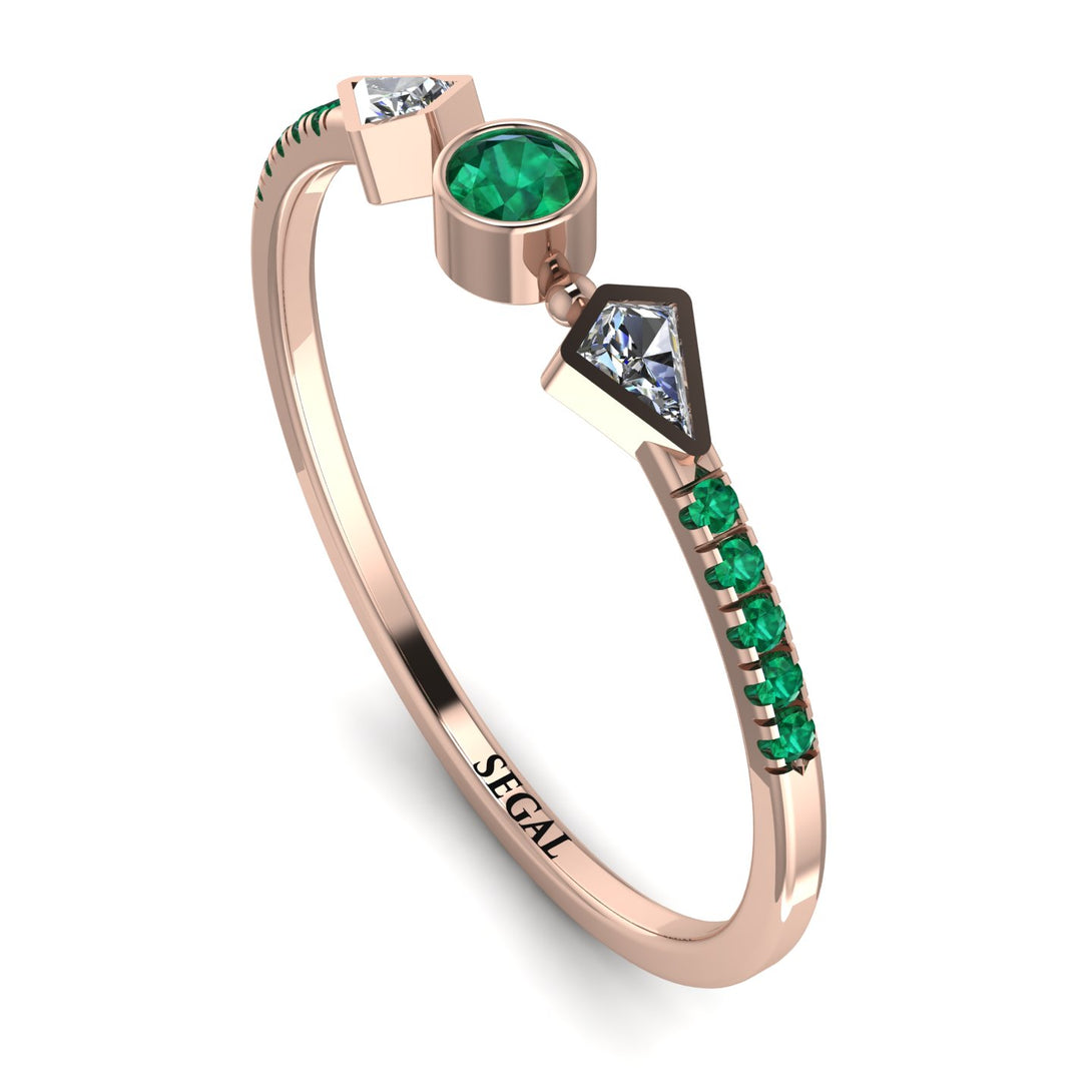 Minimalist Geometric Emerald Ring - Kimberly No. 17