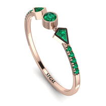 Minimalist Geometric Emerald Ring - Kimberly No. 20 image 1