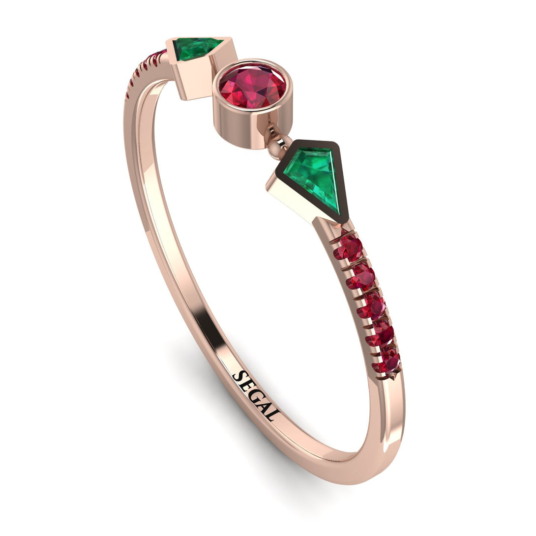 Minimalist Geometric Ruby Ring - Kimberly No. 50