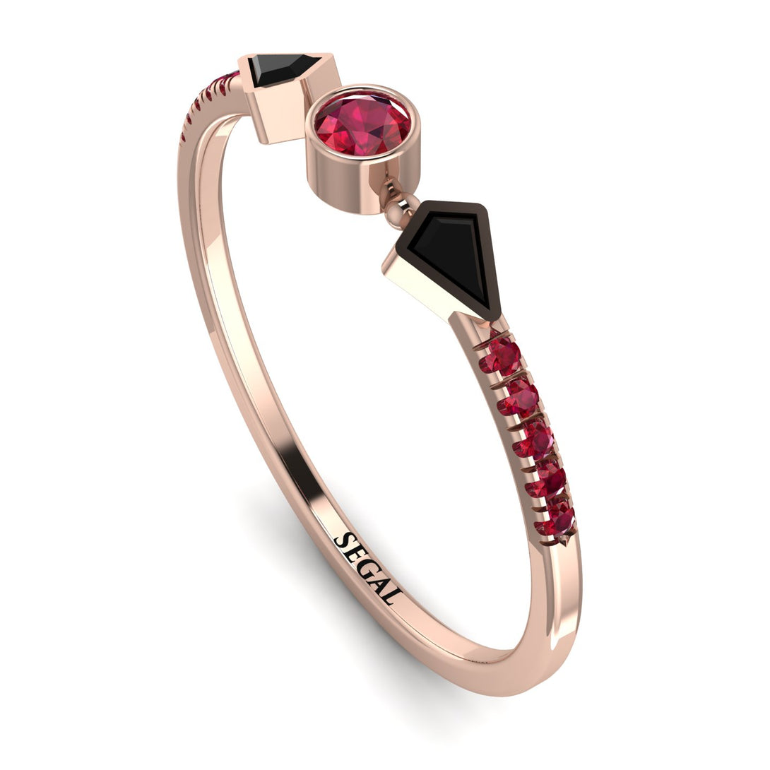 Minimalist Geometric Ruby Ring - Kimberly No. 53