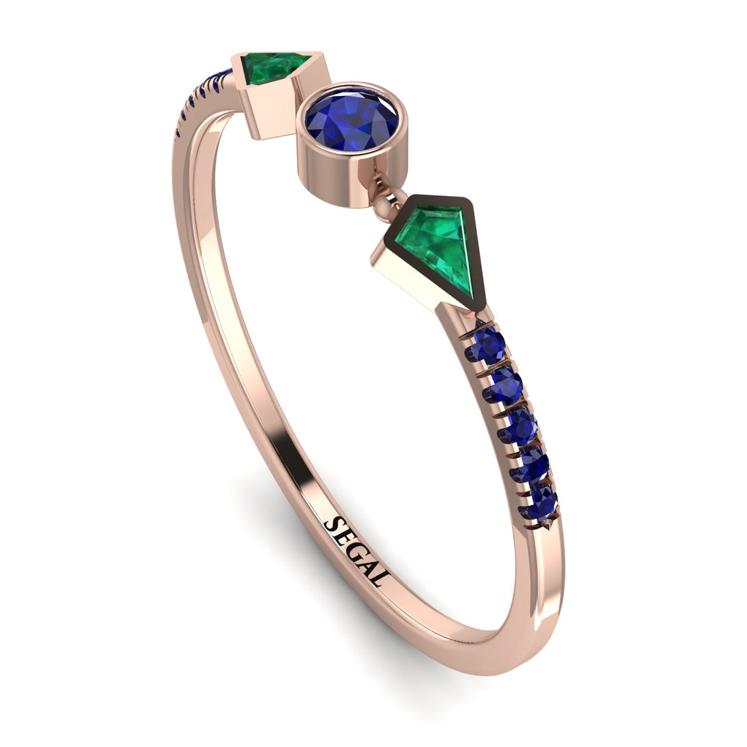 Minimalist Geometric Sapphire Ring - Kimberly No. 65