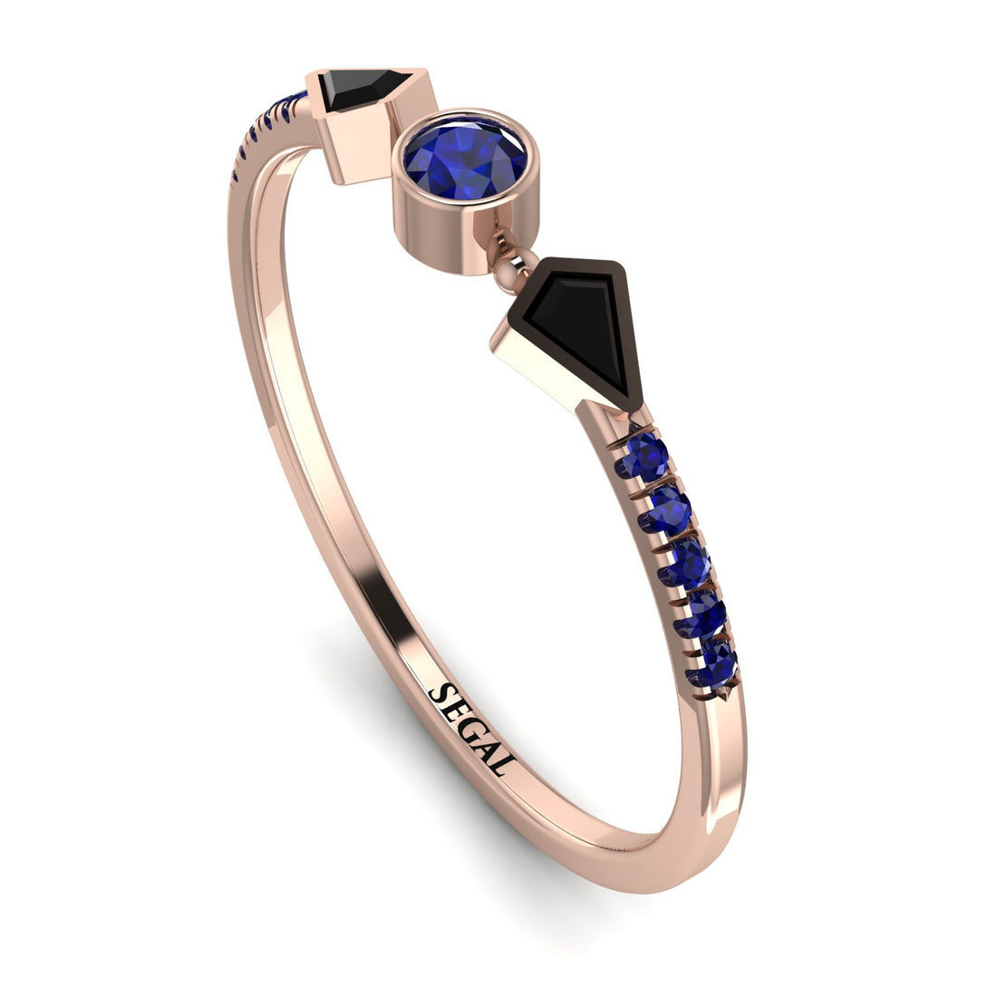 Minimalist Geometric Sapphire Ring - Kimberly No. 68