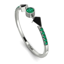 Minimalist Geometric Emerald Ring - Kimberly No. 24 image 1