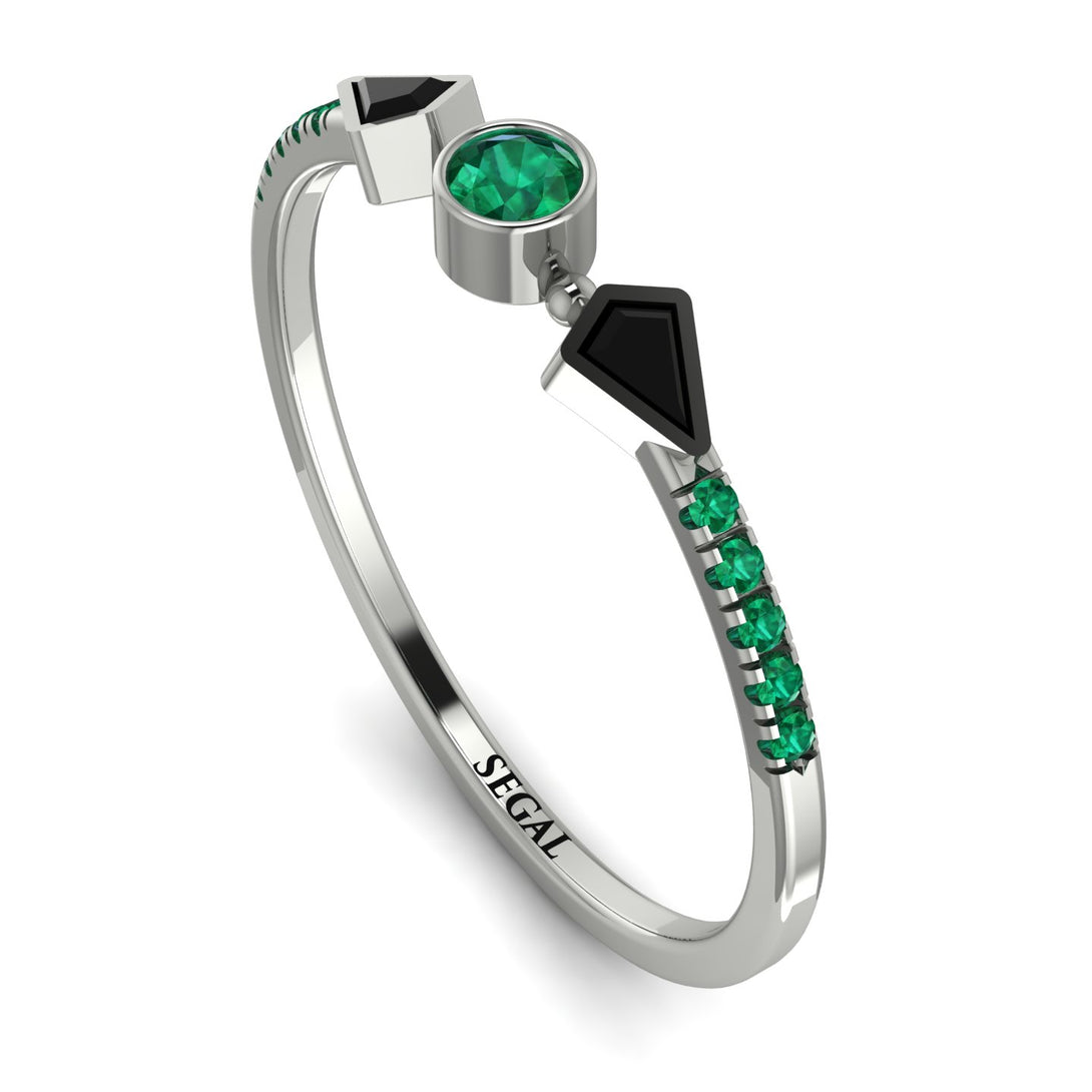 Minimalist Geometric Emerald Ring - Kimberly No. 24