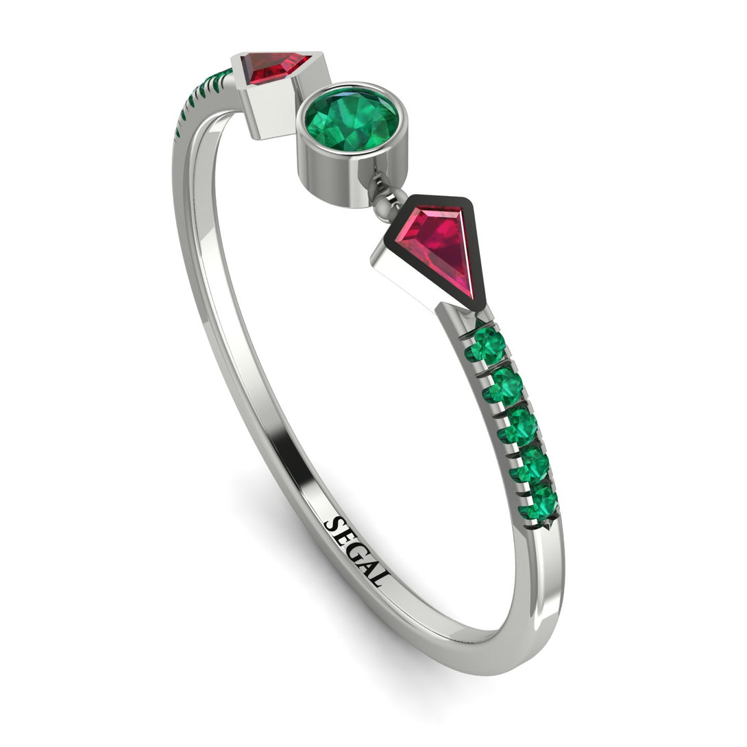 Minimalist Geometric Emerald Ring - Kimberly No. 27