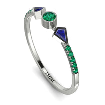 Minimalist Geometric Emerald Ring - Kimberly No. 30 image 1