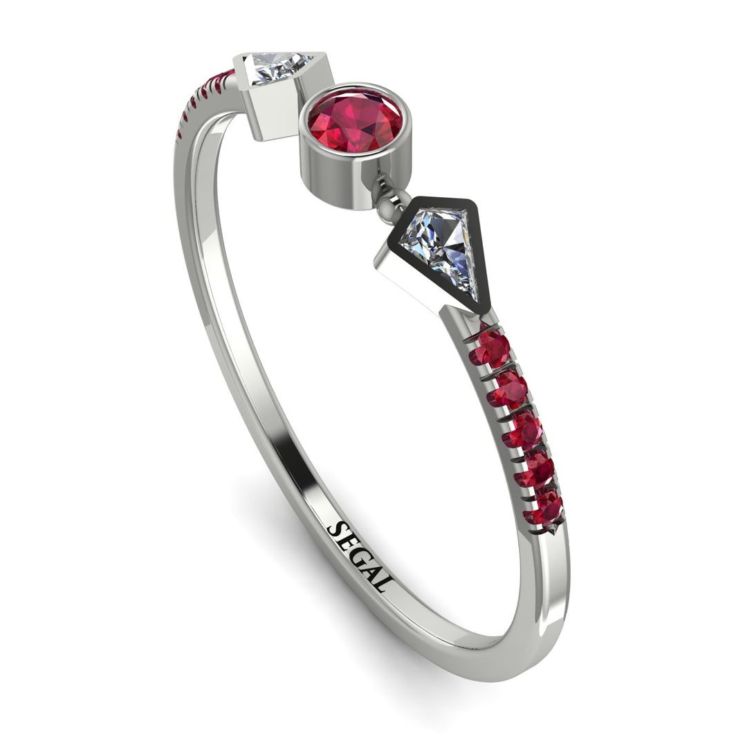Minimalist Geometric Ruby Ring - Kimberly No. 48