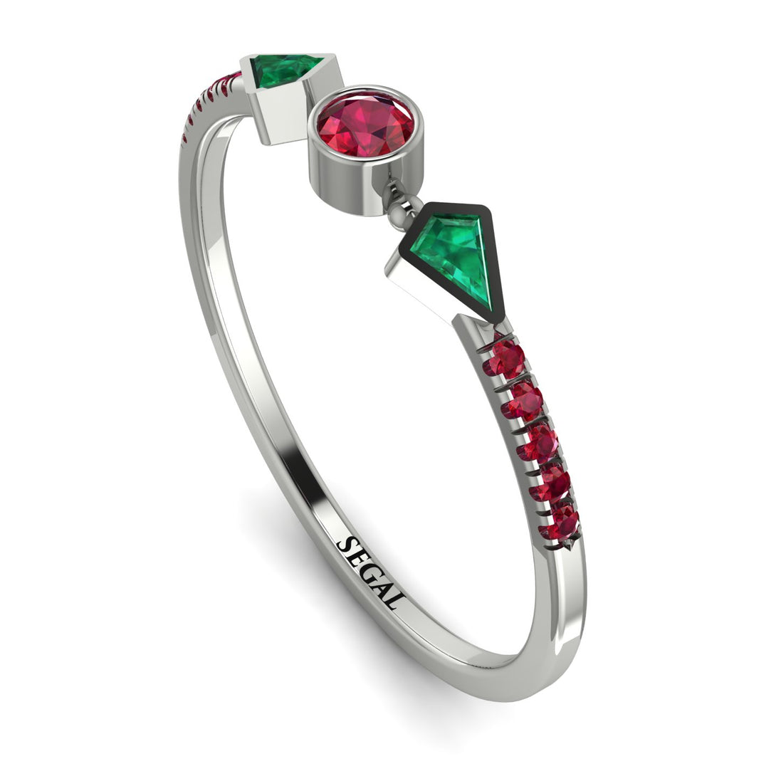 Minimalist Geometric Ruby Ring - Kimberly No. 51