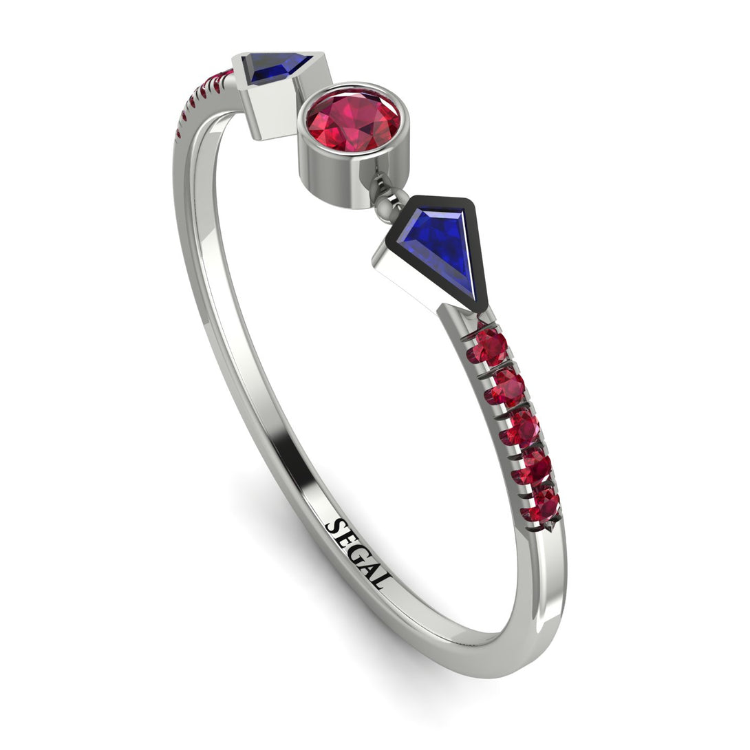 Minimalist Geometric Ruby Ring - Kimberly No. 60
