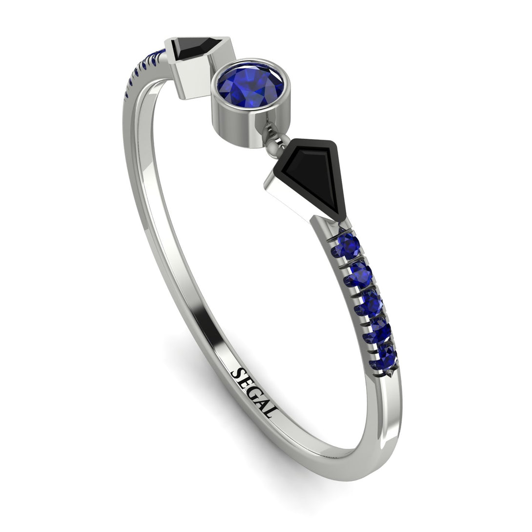 Minimalist Geometric Sapphire Ring - Kimberly No. 69