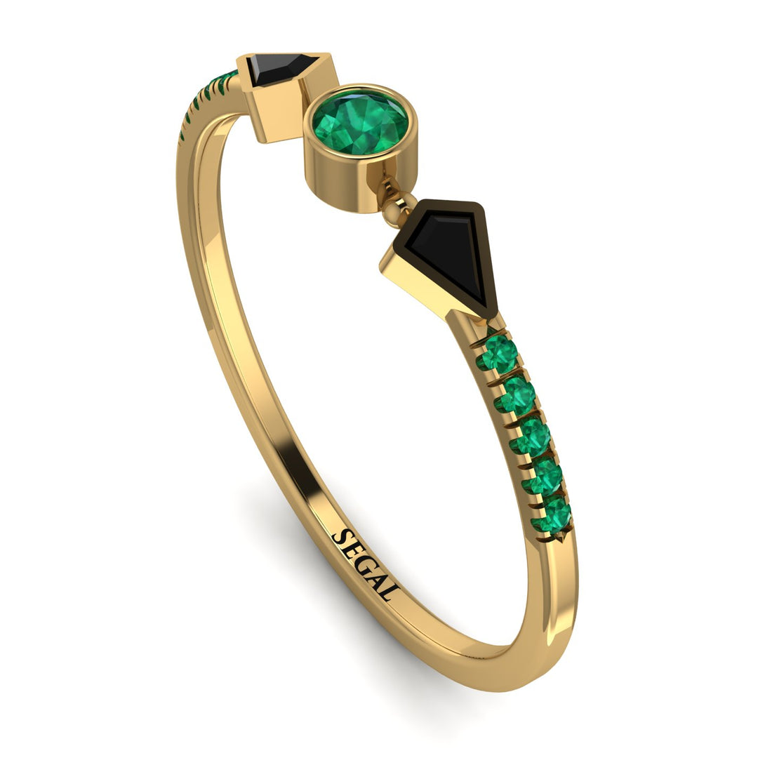 Minimalist Geometric Emerald Ring - Kimberly No. 22