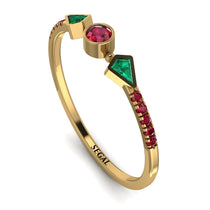 Minimalist Geometric Ruby Ring - Kimberly No. 49 image 1