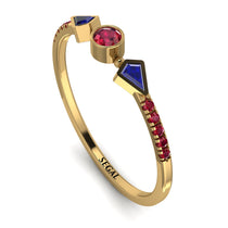 Minimalist Geometric Ruby Ring - Kimberly No. 58 image 1