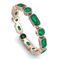 Emerald Cut Emerald Bezel Eternity Ring - Genevieve No. 20 image 1