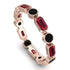 Emerald Cut Ruby Bezel Eternity Ring - Genevieve No. 41
