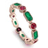 Emerald Cut Emerald Bezel Eternity Ring - Genevieve No. 50 image 1