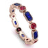 Emerald Cut Sapphire Bezel Eternity Ring - Genevieve No. 59