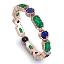Emerald Cut Emerald Bezel Eternity Ring - Genevieve No. 65 image 1