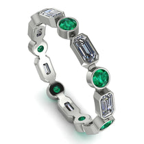 Emerald Cut Diamond Bezel Eternity Ring - Genevieve No. 18 image 1
