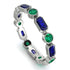 Emerald Cut Sapphire Bezel Eternity Ring - Genevieve No. 30 image 1