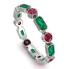 Emerald Cut Emerald Bezel Eternity Ring - Genevieve No. 51