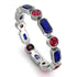 Emerald Cut Sapphire Bezel Eternity Ring - Genevieve No. 60 image 1