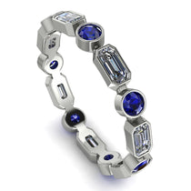 Emerald Cut Diamond Bezel Eternity Ring - Genevieve No. 63 image 1