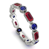Emerald Cut Ruby Bezel Eternity Ring - Genevieve No. 72 image 1