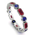 Emerald Cut Ruby Bezel Eternity Ring - Genevieve No. 72