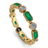 Emerald Cut Emerald Bezel Eternity Ring - Genevieve No. 4