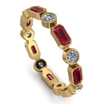 Emerald Cut Ruby Bezel Eternity Ring - Genevieve No. 10 image 1