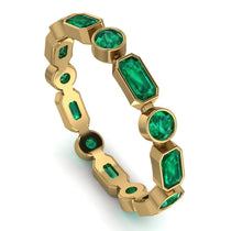 Emerald Cut Emerald Bezel Eternity Ring - Genevieve No. 19 image 1