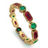 Emerald Cut Ruby Bezel Eternity Ring - Genevieve No. 25