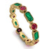 Emerald Cut Emerald Bezel Eternity Ring - Genevieve No. 49