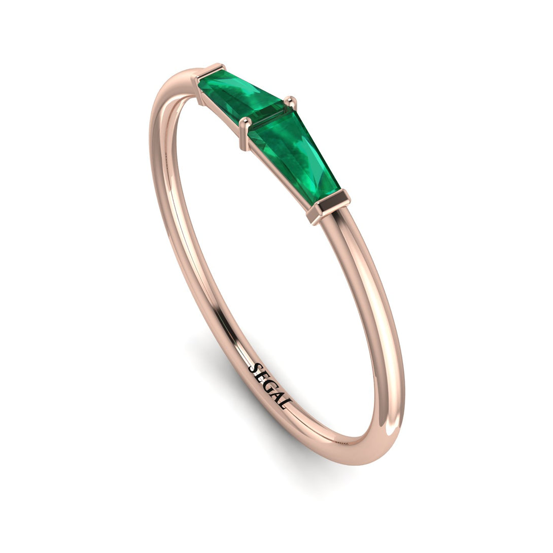Thin Baguette Emerald Ring - Julianna No. 5