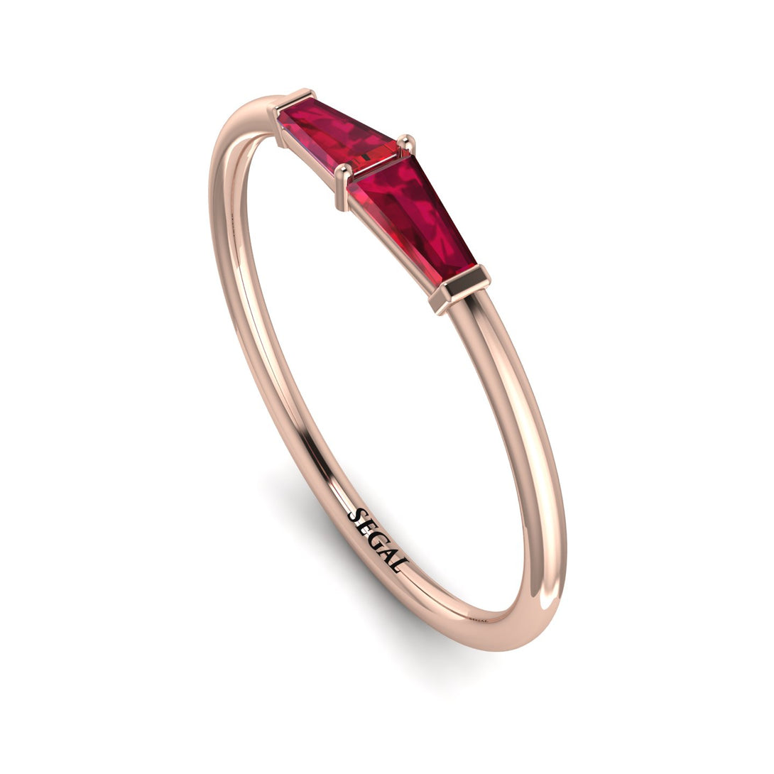 Thin Baguette Ruby Ring - Julianna No. 11