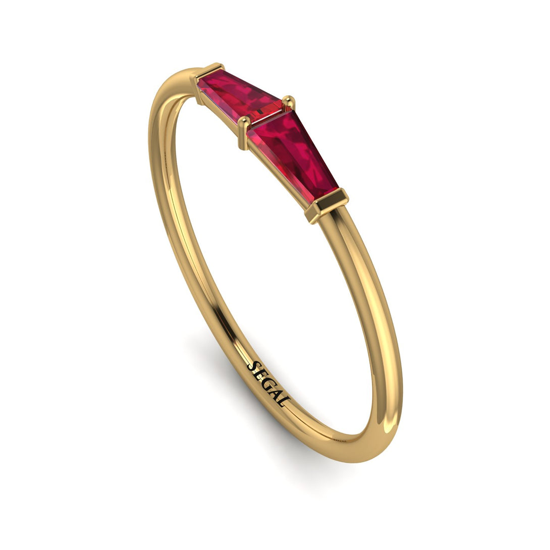 Thin Baguette Ruby Ring - Julianna No. 10