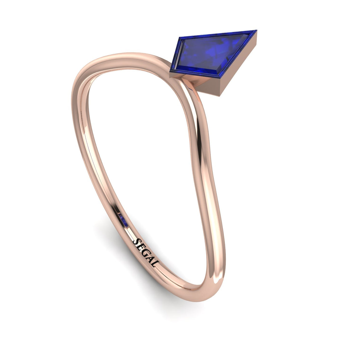 Kite Stepcut Sapphire Ring - Leila No. 14