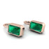 Bezel Emerald Emerald Earrings - Perla No. 5