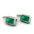 Bezel Emerald Emerald Earrings - Perla No. 6